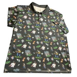 RSVLTS Happy Gilmore Breakfast Balls Polo Shirt 2XL Black Golf Movie AOP 2XL